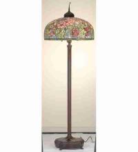 Meyda Black 66516 - 78" High Tiffany Oriental Poppy Floor Lamp