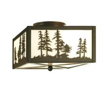 Meyda Black 67341 - 10"Sq Tall Pines Flushmount