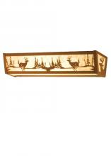 Meyda Black 67743 - 30"W Deer at Lake Vanity Light