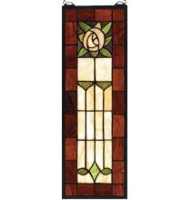 Meyda Black 67791 - 8"W X 24"H Pasadena Rose Stained Glass Window