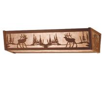 Meyda Black 67847 - 36" Wide Elk at Lake Vanity Light