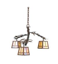 Meyda Black 67905 - 28" Wide Pine Branch Valley View 3 Light Chandelier