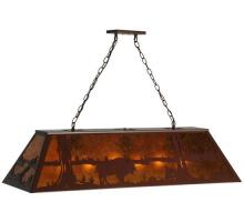 Meyda Black 68092 - 48" Long Buffalo at Lake Oblong Pendant