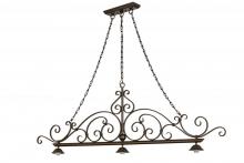 Meyda Black 68210 - 67.5"L Georgia Scroll 3 LT Island Pendant Hardware