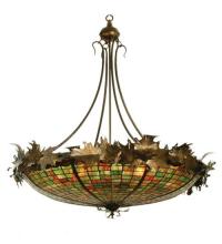 Meyda Black 68618 - 46" Wide Greenbriar Oak Inverted Pendant