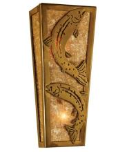 Meyda Black 69242 - 5"W Leaping Trout Wall Sconce