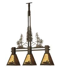 Meyda Black 70028 - 30"L Loon Tall Pines 3 LT Island Pendant