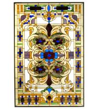 Meyda Black 71888 - 32"W X 48"H Estate Floral Stained Glass Window