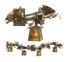 Meyda Black 72263 - 52" Wide Oak Leaf Valley View 4 Light Vanity Light