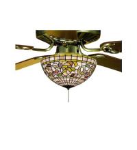 Meyda Black 72650 - 16" Wide Tiffany Turning Leaf Fan Light Fixture