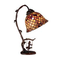 Meyda Black 74046 - 15"H Tiffany Fishscale Accent Lamp