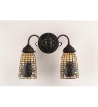 Meyda Black 74048 - 14.5" Wide Pine Barons 2 LT Wall Sconce