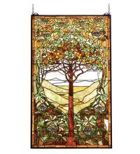 Meyda Black 74065 - 29"W X 48"H Tiffany Tree of Life Stained Glass Window