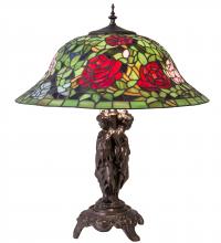 Meyda Black 78364 - 24" High Tiffany Rosebush Table Lamp