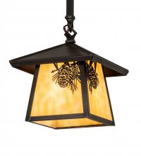 Meyda Black 79477 - 8" Square Stillwater Winter Pine Pendant