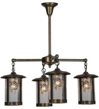 Meyda Black 81057 - 30"W Fulton Winter Pine 4 LT Chandelier