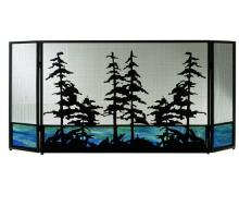 Meyda Black 81106 - 72"W X 32"H Tall Pines Fireplace Screen