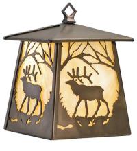 Meyda Black 82638 - 7"W Elk at Dawn Hanging Wall Sconce