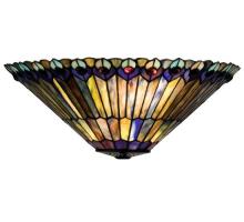 Meyda Black 82882 - 17"W Tiffany Jeweled Peacock Wall Sconce