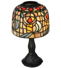 Meyda Black 98478 - 9.25"H Tiffany Rosebud Candle Lamp