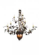 Meyda Black 98524 - 60" Wide Greenbriar Oak 12 Arm Chandelier