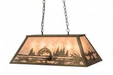 Meyda Black 98682 - 33"L Leaping Trout Oblong Pendant