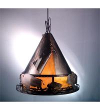 Meyda Black 98741 - 36" Wide Teepee w/ Buffalo Pendant