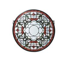 Meyda Black 99020 - 20"W X 20"H Tulip Bevel Medallion Stained Glass Window