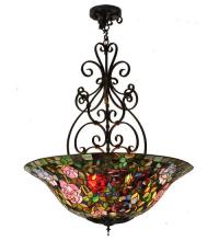 Meyda Black 99163 - 38"W Tiffany Rosebush Inverted Pendant