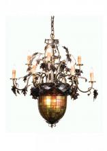 Meyda Black 99238 - 34"W Greenbriar Oak 9 LT Chandelier