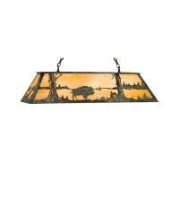 Meyda Black 99239 - 48" Long Buffalo at Lake Oblong Pendant