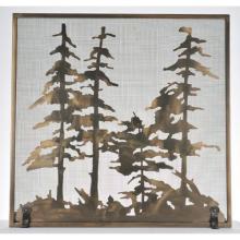 Meyda Black 99766 - 34"W X 33"H Tall Pines Fireplace Screen