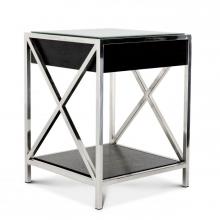 Eichholtz 104871 - Beverly Hills Nightstand, Black, Polished Stainless Steel, 18.5"W (104871 )