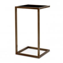 Eichholtz 106242 - Galleria Side Table, Antique Brass Frame, Black Glass Top, 23.62"H (106242 )