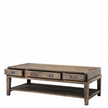 Eichholtz 110738 - Military Coffee Table, Oak, Gunmetal Hardware, 55.31"W (110738 )