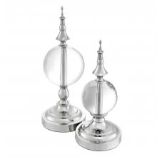 Eichholtz 111632 - Zamora Sculpture, Set of 2, Nickel, Clear Glass, 5.12"W (111632 )