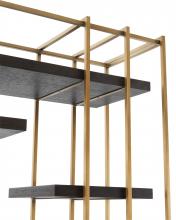 Eichholtz 112000 - Ward Shelving Unit, Coffee Oak, Brushed Brass, 65.35"W (112000 )