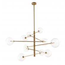 Eichholtz 112076UL - Argento Pendant, 12-Light, Large, Antique Brass, Clear Glass, 51.18"W (112076UL )