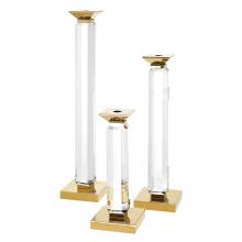 Eichholtz 112093 - Livia Candle Holder, Set of 3, Crystal glass, Gold, 4.72"W (112093 )