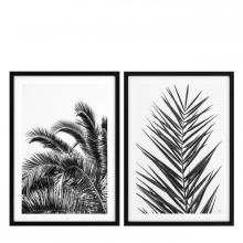 Eichholtz 112195 - Palm Leaves Wall Art, Set of 2, Black Frame, 29.53"W (112195 )