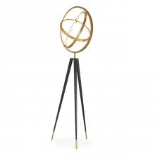 Eichholtz 113207UL - Cassini Floor Lamp, 3-Light, LED Integrated, Antique Brass, Black, 80.71"H (113207UL )