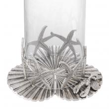 Eichholtz 113361 - Sea Star Hurricane, Antique Silver, Clear Glass, 8.07"W (113361 )