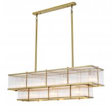 Eichholtz 113473UL - Le Marais Linear Chandelier, 7-Light, Antique Brass, Clear Glass, 47.24"W (113473UL )