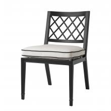 Eichholtz 113618 - Paladium Outdoor Dining Chair, White, Black Piping, Black Frame, 20.87"W (113618 )