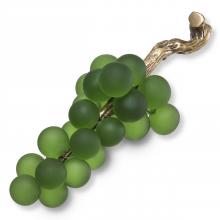 Eichholtz 113683 - French Grapes Sculpture, Green Glass, Vintage Brass, 19.69"W (113683 )