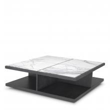 Eichholtz 113935 - Miguel Coffee Table, White Marble, Charcoal Gray, 47.24"W (113935 )