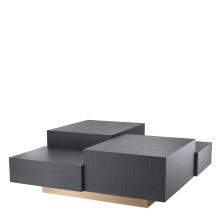 Eichholtz 113962 - Nerone Coffee Table, Charcoal Gray, Brushed Brass, 44.88"W (113962 )