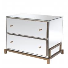 Eichholtz 114220 - Clarington Nightstand, Mirror Glass, Brushed Brass, 32.09"W (114220 )