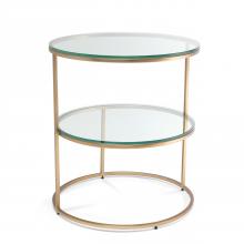 Eichholtz 114228 - Circles Side Table, Brushed Brass, Clear Glass, 22.44"H (114228 )