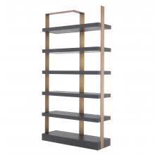 Eichholtz 114533 - Geo Shelving Unit, Charcoal Gray, Brushed Brass, 47.44"W (114533 )